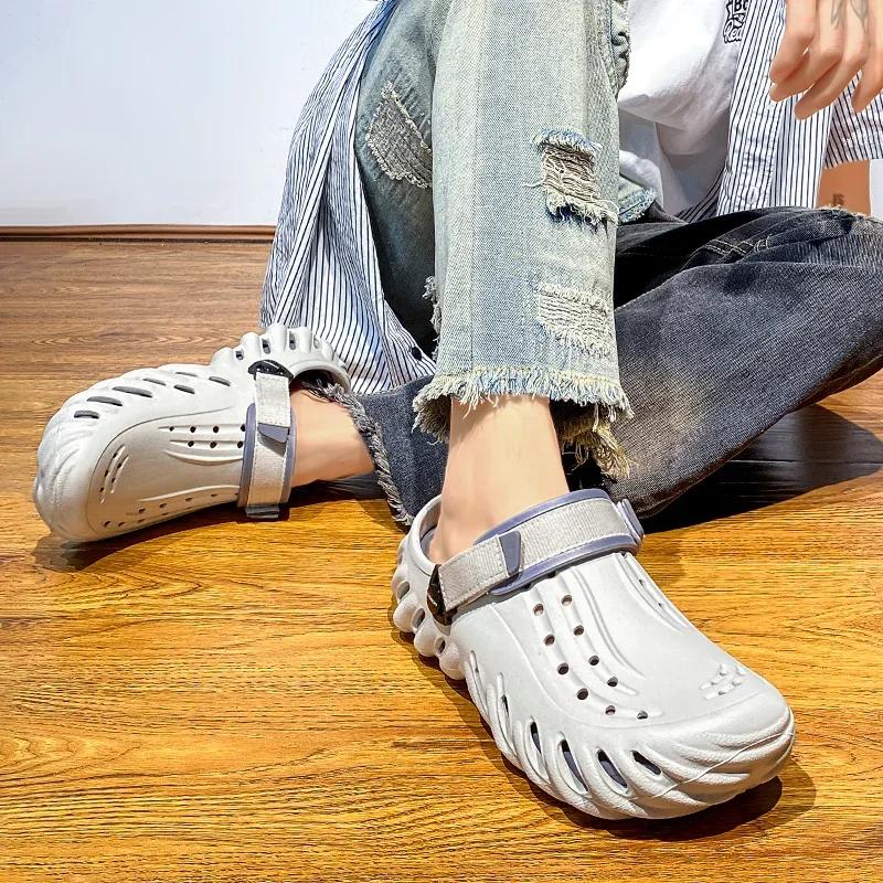 Fashion Black Summer Men Light EVA Platform Slippers Sides Indoor Outdoor Sandals Beach Casual Shoes Soft Sole Slides Men Men's Sandals