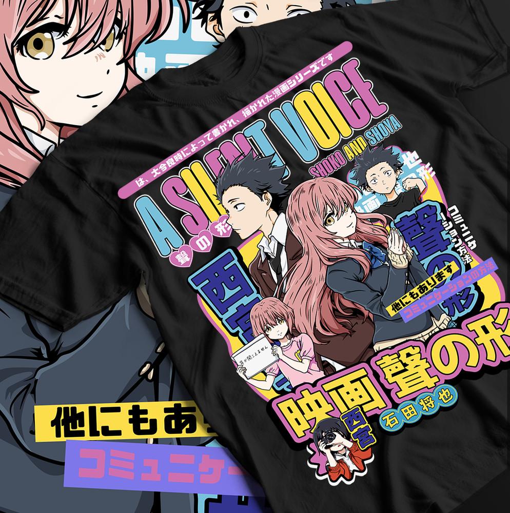 

Футболка «Форма голоса», Унисекс, Футболка с графикой, Аниме-футболка, Подарок для фанатов манги 2XL