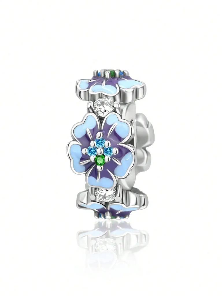 Charms Plata Copper Colors Gemstoneflower Clips And Spacers Beads Pendant For Original Bracelet For Women Diy Jewelry Love Gift