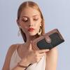 Гаманець для жінок з RFID-захистом, на блискавці по колу, тримач для кредитних карток, жіночий гаманець-клатч великої місткості з веганської шкіри, з ремінцем на зап'ястя