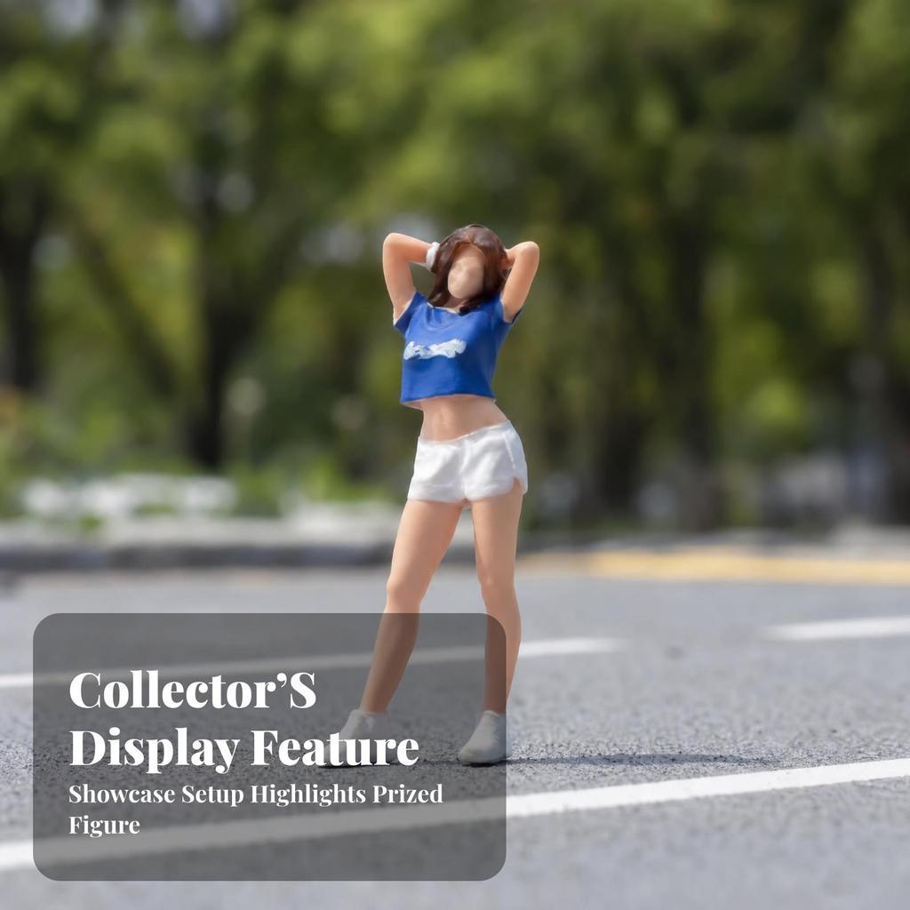 1/64 Scale Figurine Painted Female Miniature Raised Arms Figure for Collectors,