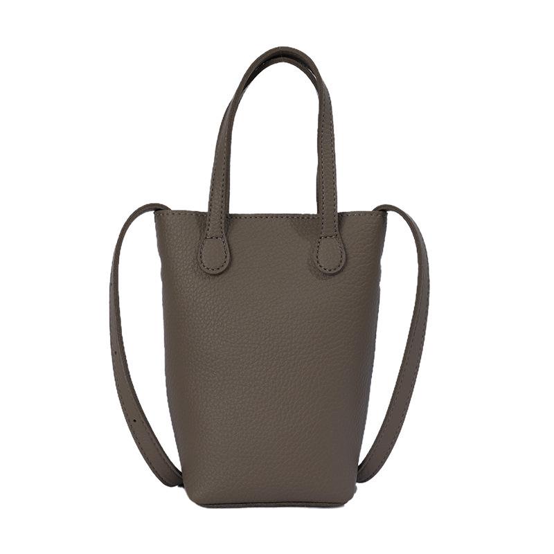 Korean-Style Small Lychee Texture Crossbody Bucket Bag, 2026 New Versatile Lightweight Shoulder Handbag for Women.