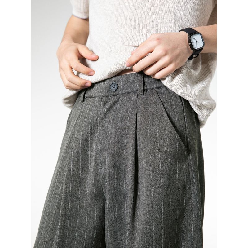 Wassup American Retro Vintage Wide-Leg Trousers for Men, Trendy Versatile Design, Straight-Leg Casual Drapey Long Pants