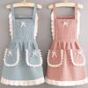 Korean Version Cotton and Linen Apron for Women Cute Kitchen Home Cooking Breathable Apron Fashionable Work Clothes Chef Apron
