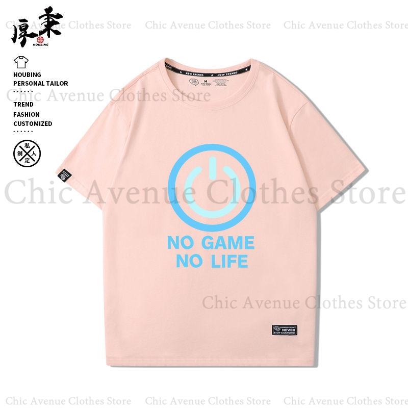 Anime NO GAME NO LIFE Series Print Tshirt for Unisex Women Cotton Tshirt Summer Tops Short Sleeve Tee Daily Clothes Casual T Shirt
