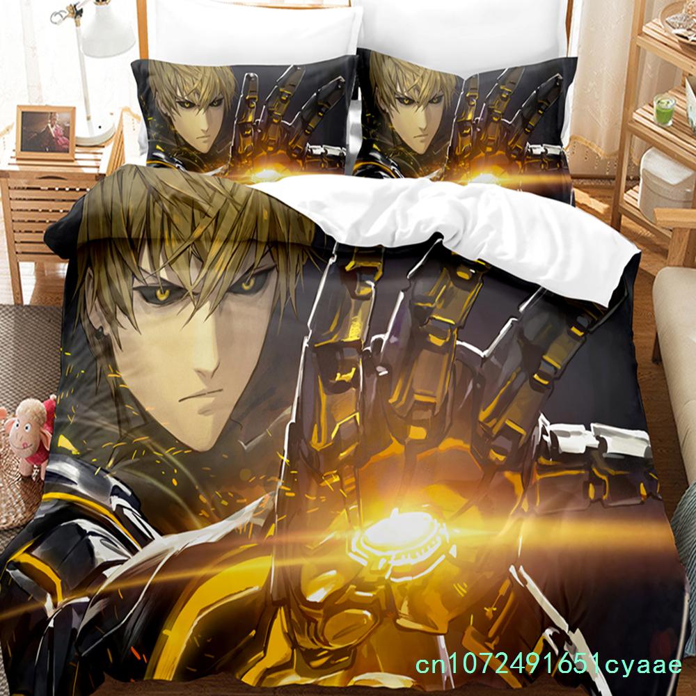 אנימה One-Punch Man סאיטמה סט מצעים בנים בנות מידה תאומים קווין כיסוי שמיכה ציפית לציפית מיטה ילדים מבוגרים טקסטיל לביתextile