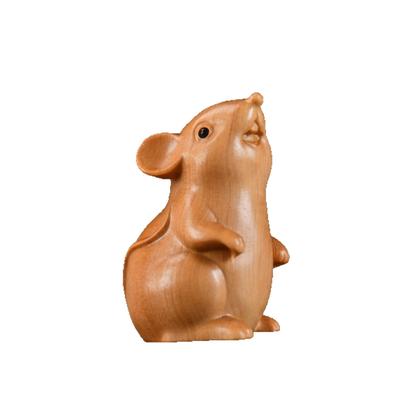 Yabai Rat Handgeschnitzt Niedliche Maus Kindergeburtstagsgeschenk Foodie Hamster Holzschnitzerei Schreibtisch Landschaftlich