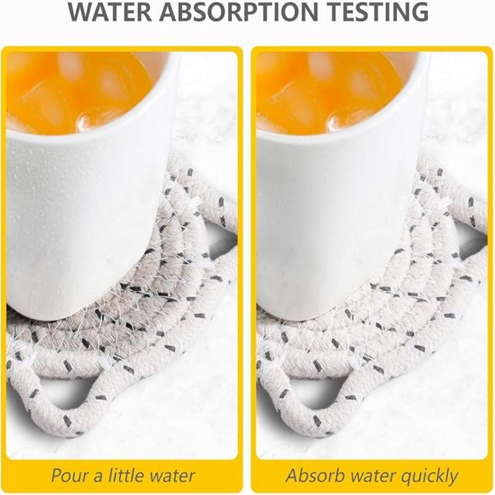 4/8 Pcs High-Temperature Resistant Cotton Drink Coasters Absorbent Coasters  Office Supplies