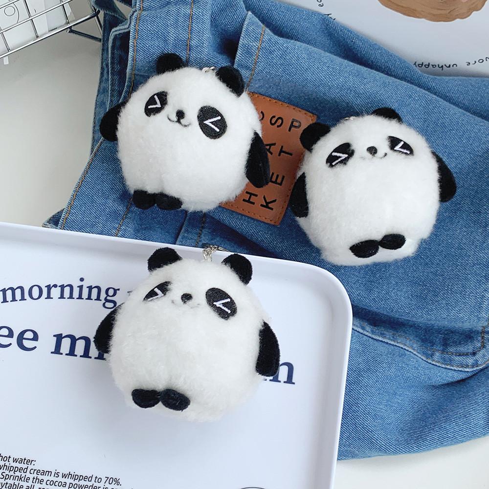 Adorable Panda Plush Toy Keychain Cute Black And White Stuffed Animal Bag Charm