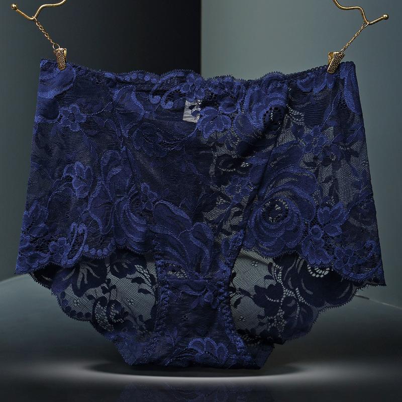 Übergröße Damen Sommer Sexy Spitze Ausgeschnitten Ohne Markierung Zum Schließen Bauch Hohe Taille Dreieck Panties