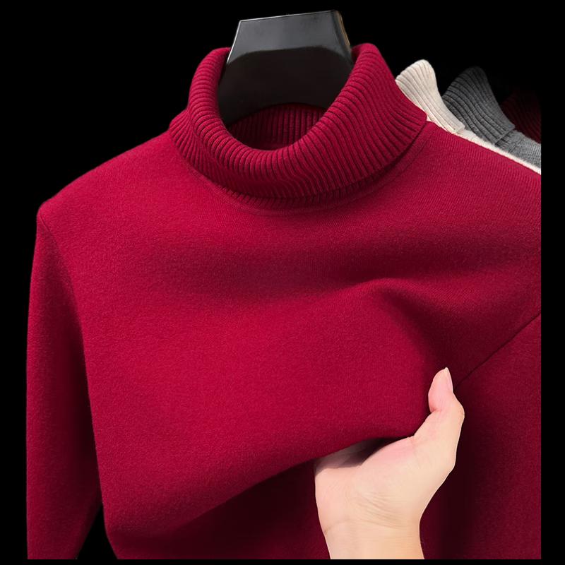 Yiliteng Men's Solid Turtleneck Sweater