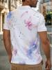 [Printed Design – Not Textured] Men'S Golf Polo Shirt with Butterfly Pattern, Lightweight And Breathable, Suitable for Casual Occasions. Ideal for
