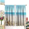 Ocean Curtains Hot Summer Beach Seaside Scenery Starfish Shells Nautical Sea Life Print Window Treatments Drapes Curtain Polyester With Rod Pocket