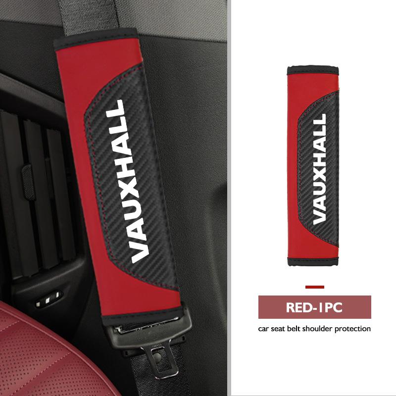 For Vauxhall Leather Car Seat Belt Shoulder Cover Safety Belt Protective Cover Accessories Corsa VXR Crossland Combo Life Astra