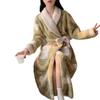 Autumn/Winter Women's Coral Fleece Bathrobe: V-neck, Belted, Long Sleeves, Mid-length, Sweet Style, Warm Homewear.