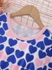 Toddler Girls Casual Short Sleeve Dress, Summer Sweet Heart Princess Dresses for Ages 1-8Y