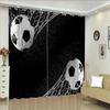 Boys Soccer Football Sports Theme Ball Pattern Drapes Ideal for Livingroom Space Kids Bedchamber Bathroom Kicthen Door Household Decoration 2Pc
