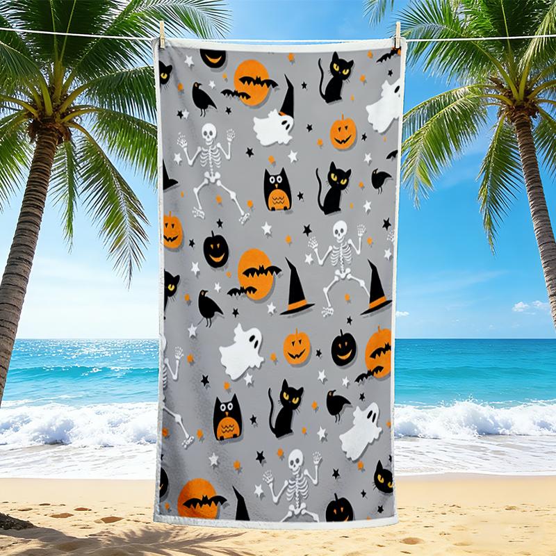 1Pc Halloween Party Decorations Beach Towel, Quick Dry, Multi-Use for Beach Pool Gym Yoga Home Travel, Christmas, Halloween, Xmas Gift S929593