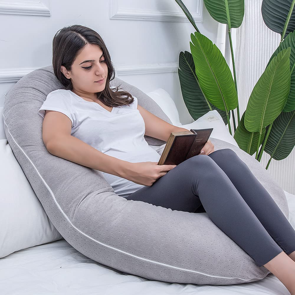 Popular Body Pillow for Pregnant Maternity Pillow with Soft and Enveloping Support for Side Pregnancy Gift with Removable Cover C-Shaped Women,