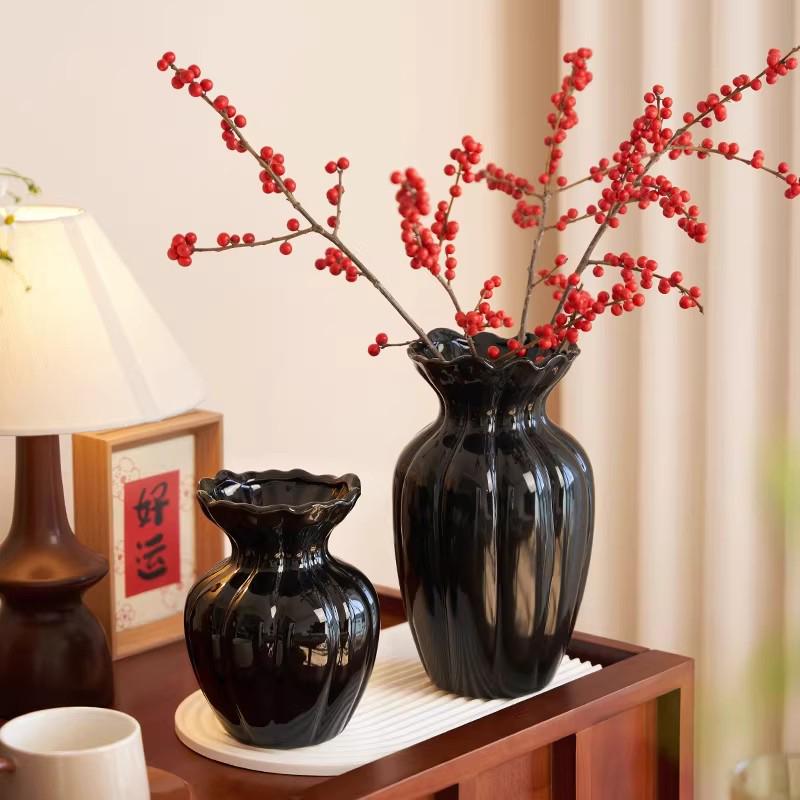 Ceramics Vase Flower Vase Decorations Household Table Accessories Nordic Vases For Flowers Bottle Room Decoration Workspace Accessories