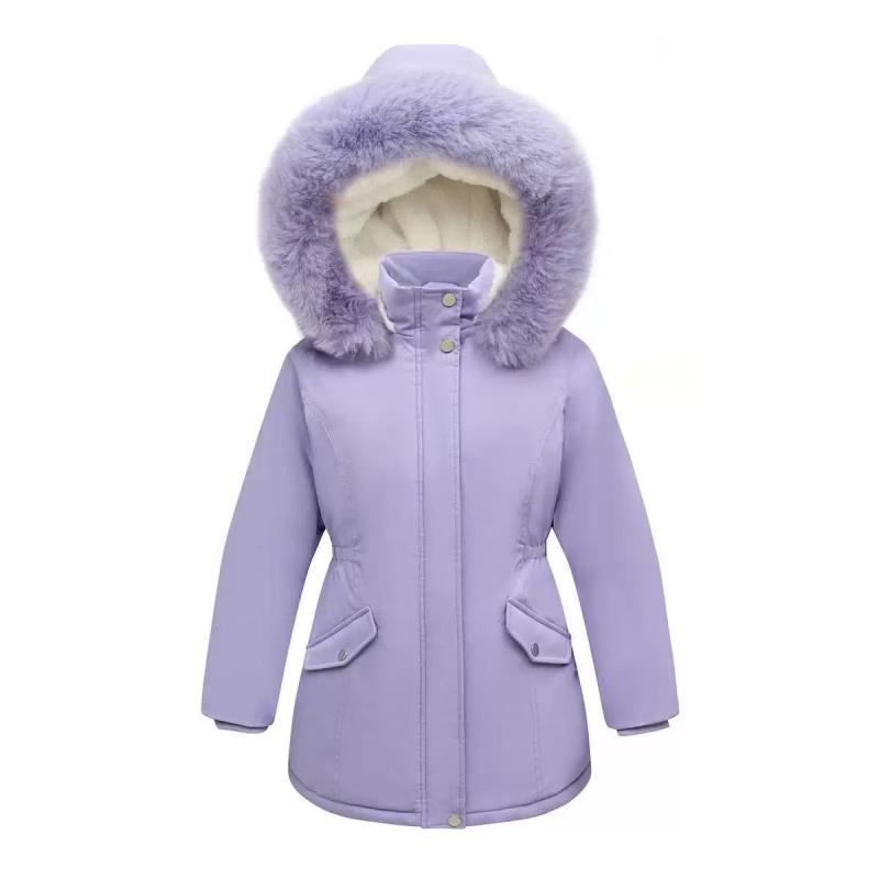 Girls Down Cotton Jacket 2025 New Winter Children Clothing Girl Mid-Length Three-Proof Coat Warm Overcoats