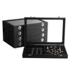 Pu Black Leather Jewelry Box Jewelry Display Box with Lid Transparent Dust Ring Earrings Necklace Bracelet Storage Box