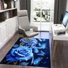 1PC Custom Name Blue Roses Butterflies Theme Floor Mat Ideal for Living Room, Game Rooms, Office, Bedroom, Office Floor Mat , Floor Mats for Home