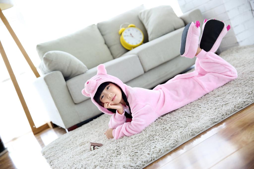 dorawithme Pig Kigurumi Pajamas for Kids, Animal Costume for Halloween and Christmas, Unisex (110cm)
