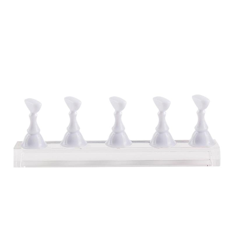 1Set False Nail Tips Practice Trainning Display Stand Holder Base Alloy Crystal Nail Art Polish Display Manicure Tools
