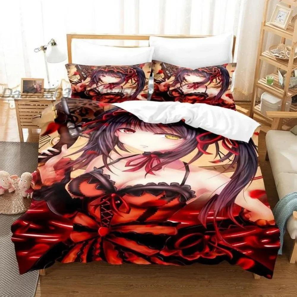Kotori Itsuka Cosplay Bedding Set Anime Date a Live Costume Duvet Cover Set Double King Twin Full Size Bed Linen Boys Adult Gift