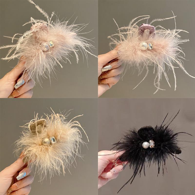 Elegante Feder Große Haarklammer für Damen Mädchen Mode Haarspangen Vielseitige Haiklammer Exquisite Haaraccessoires Geschenke