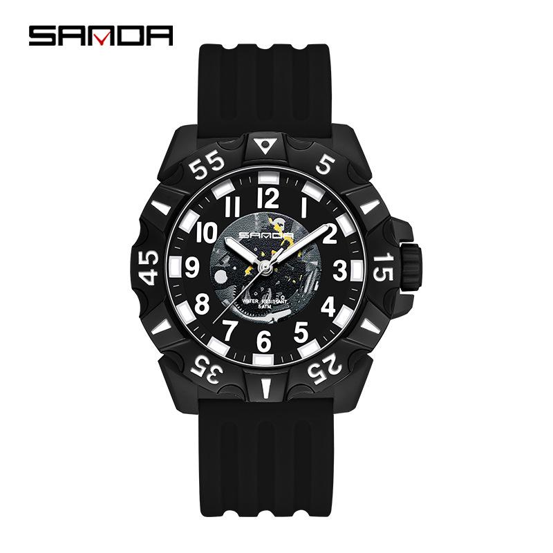Reloj de Pulsera Sanda de Correa de Silicona Tendencia de Moda - Estilo Estudiante Unisex