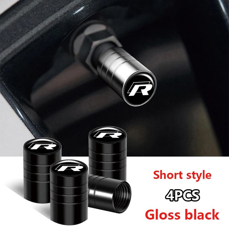 For Volkswagen Sco5 For VW GTI Scirocco B6 Tiguan T5 Golf Polo Jetta Passat Car Wheel Tire Valve Caps Stem Case With Logo Auto Styling Accessories