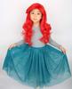 Topcosplay Mermaid Wig for Red Curly Cosplay Halloween Costume Theater One Size Fits School with Net Kids, Hair, Wig, Wig, Wig, Costume, Most,