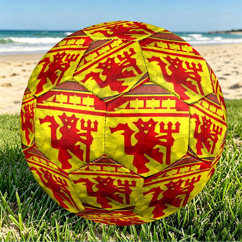 Manchester United F.C Print Size 5 Soccer Ball, PU Wear Resistant Football for Match Training and Daily Practice, Birthday Gift for Soccer Fans