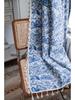 Imanqi Yun Blue Butterfly Jacquard Tassel Semi-Blackout Curtains for Kitchen or Bay Window
