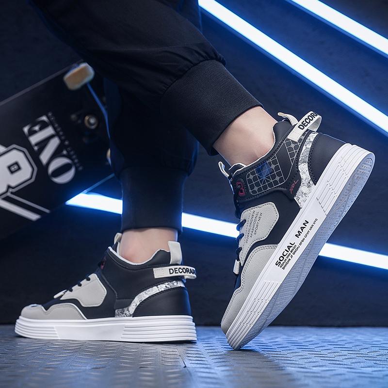 Pantofi pentru bărbați, ocazional de vară, pantofi albi, respirabili, pentru bărbați, la modă și versatili, pantofi sport cu talpă groasă, pantofi la modă