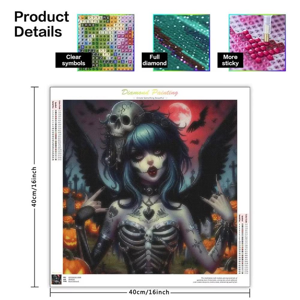 Diamond Embroidery Halloween Ghost Witch Rhinestone Picture Diamond Painting Kit Mosaic Full Square Drill Home Decor