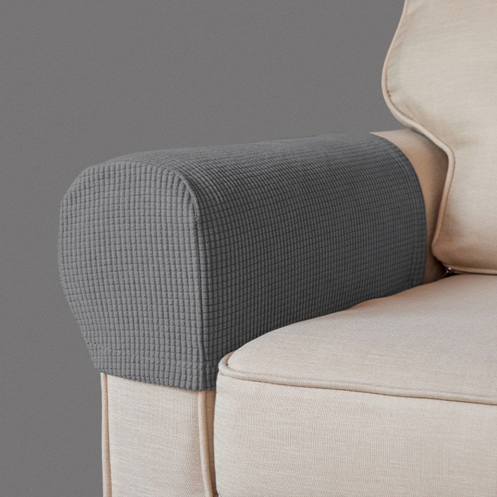1Pair Stretch Sofa Armrest Cover Anti-slip Elastic Sofa Cover Jacquard Dust-proof Couch Arm Protector for Home Furniture Decor