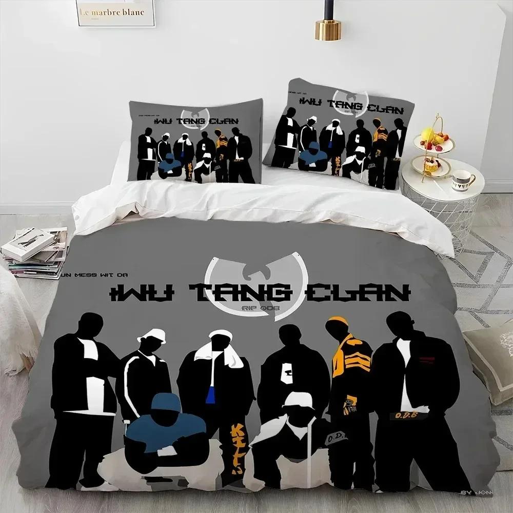 Hip Hop Musikkband Wu T-TANG Clans Dyne Sengetøy Sett, Dynetrekk Sengesett Dynetrekk Putetrekk, King Queen Size Sengetøy Sett