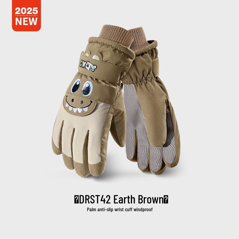 Children's Warm Waterproof Winter Ski Gloves, Non-Slip, Fleece-Lined for Ice Skating and Snow Play