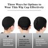 1 Pcs Wig Caps Black Hair Net Stretch Mesh Two End Universal Caps Making Wigs Free Size