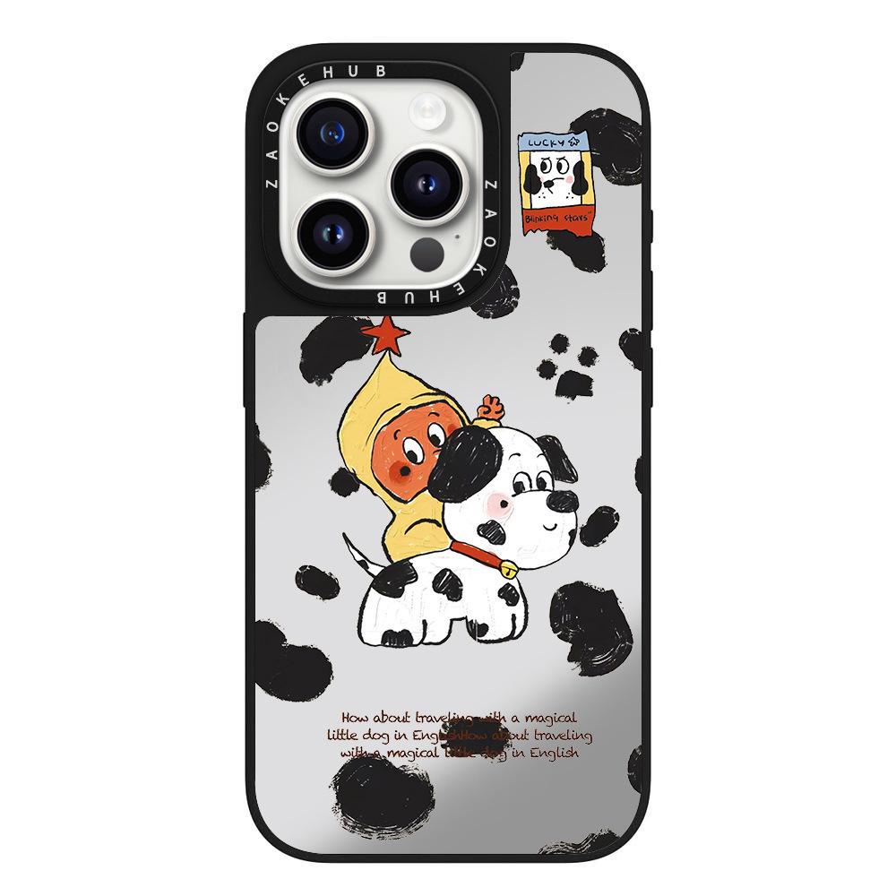 Cute Luminous Star iPhone 16 Pro Max Cartoon Case with Mirror Surface