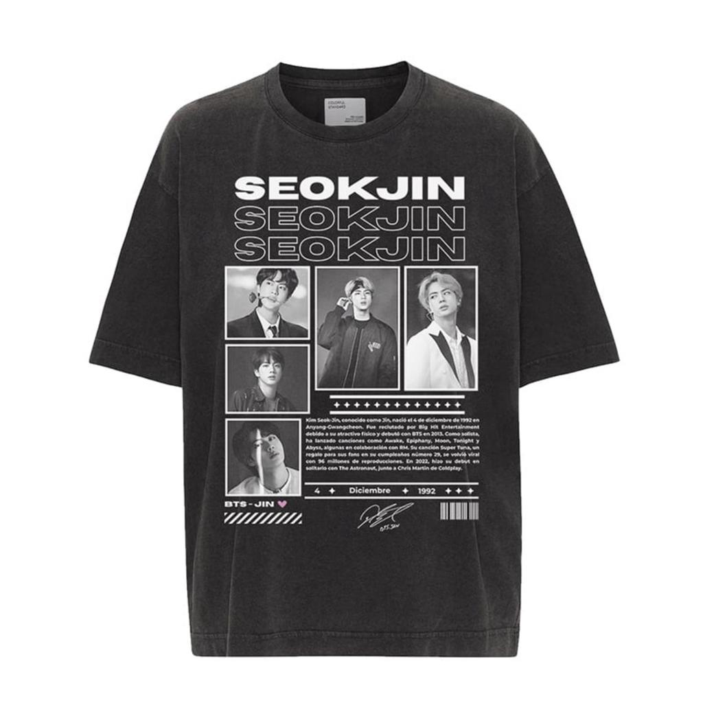 SEOKJIN JIN Bts T-shirt Donna Uomo Regali per Fan Cotone Oversize Y2k Manica Corta Coreana Kpop Streetwear Harajuku Abbigliamento Femminile