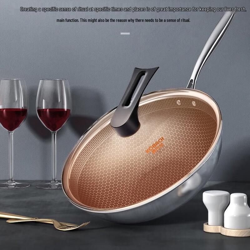 Kangbah Elite Honeycomb 304 Stainless Steel Wok