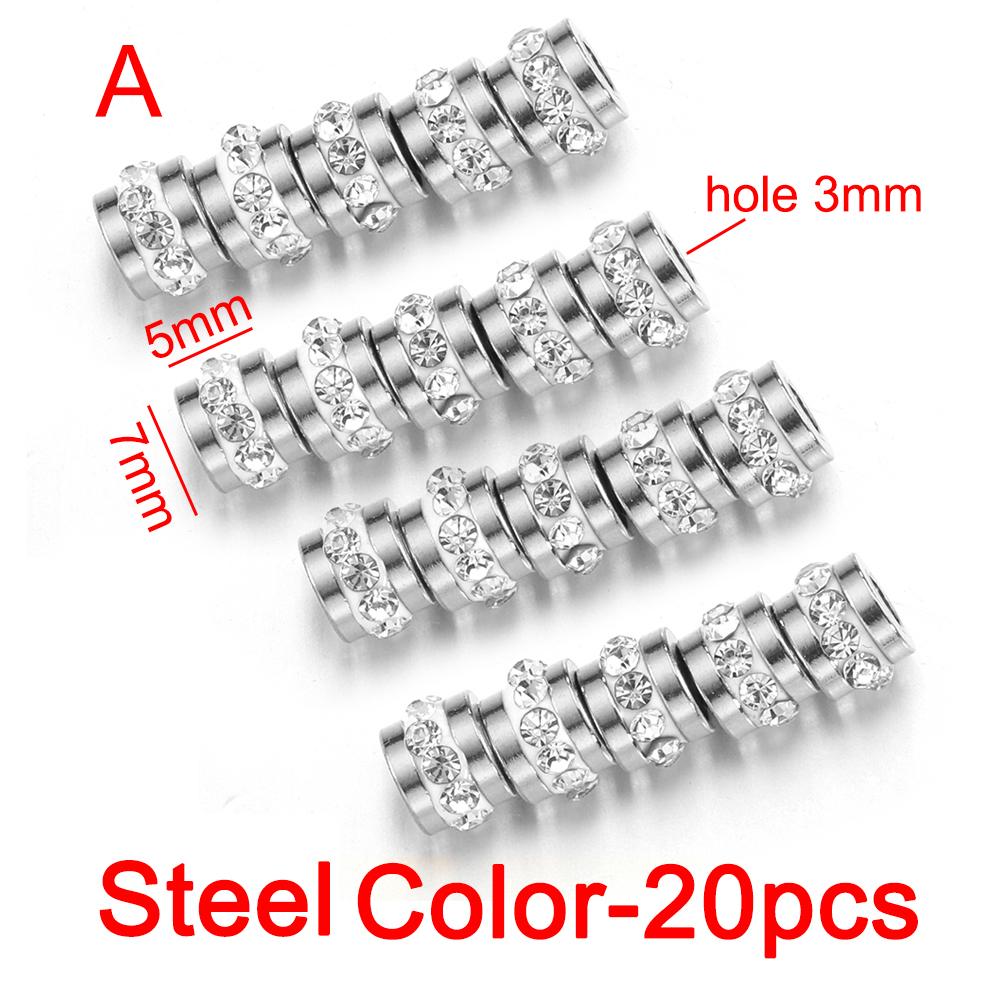 20 stuks 10 stuks Roestvrij Staal Strass Kralen Goudkleurige Spacer Losse Kralen Bedels voor Sieraden Maken Armband Ketting DIY