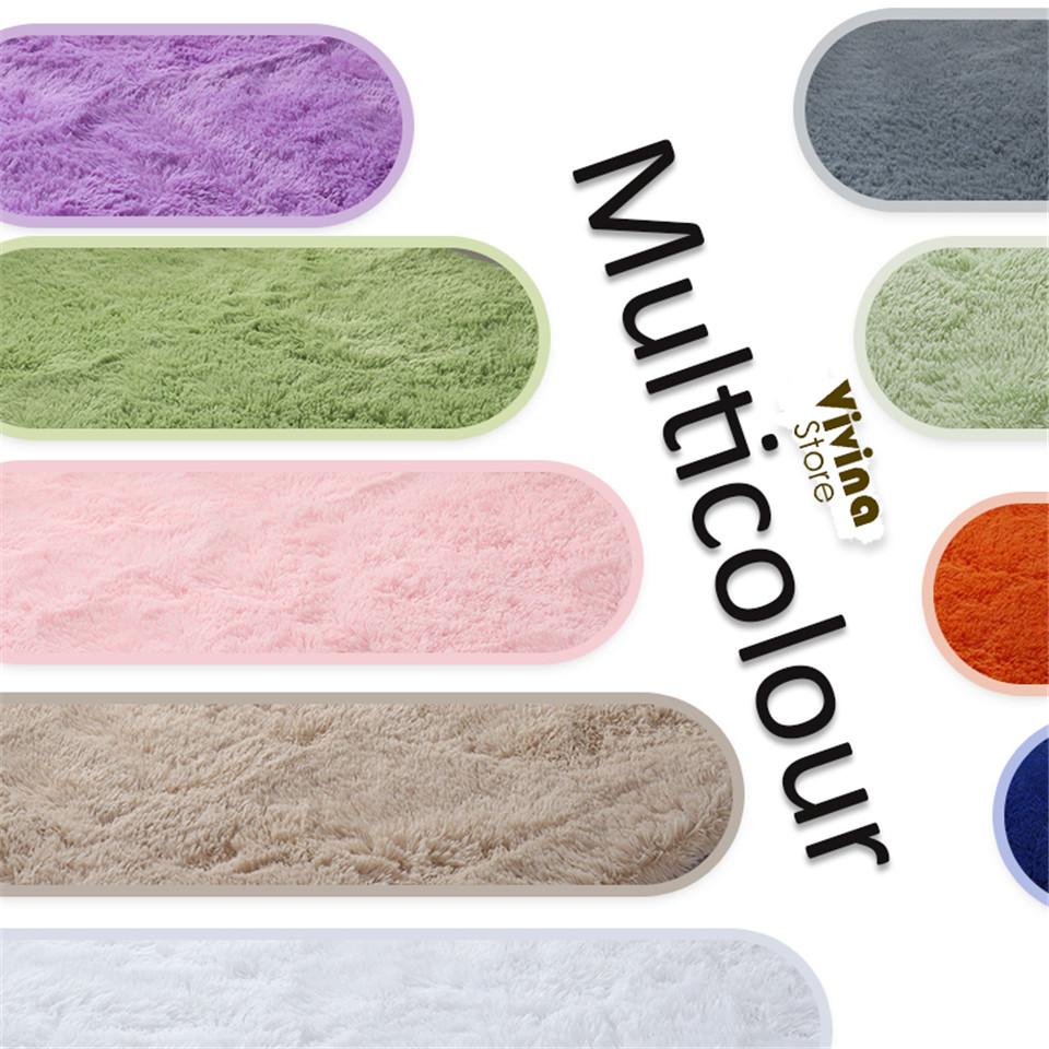 Rainbow Plush Carpet Oval Fluffy Rug For Girl Bedroom Long Pile Soft Beside Mat Large Area Rug Living Room Shaggy Kids Playroom Mat