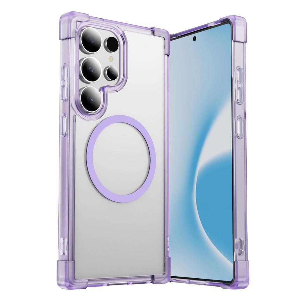 For Samsung Galaxy S24 Ultra Case Compatible with MagSafe Reinforced Corners TPU+Acrylic Back Cover