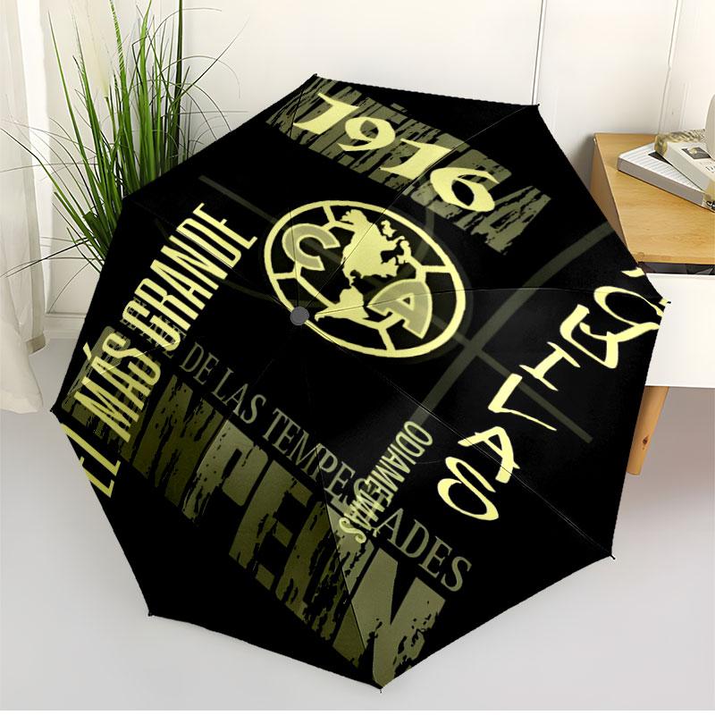 Club America Print Automatic Open Close Umbrella, Portable Foldable Umbrella, for Outdoor Commute Camping Trip, Ideal Birthday Gift