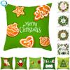 Merry Christmas Green Xmas Tree Print Pillow Case Festival Decorative Polyester Cushion Cover For Home Sofa Pillowcase 45X45Cm
